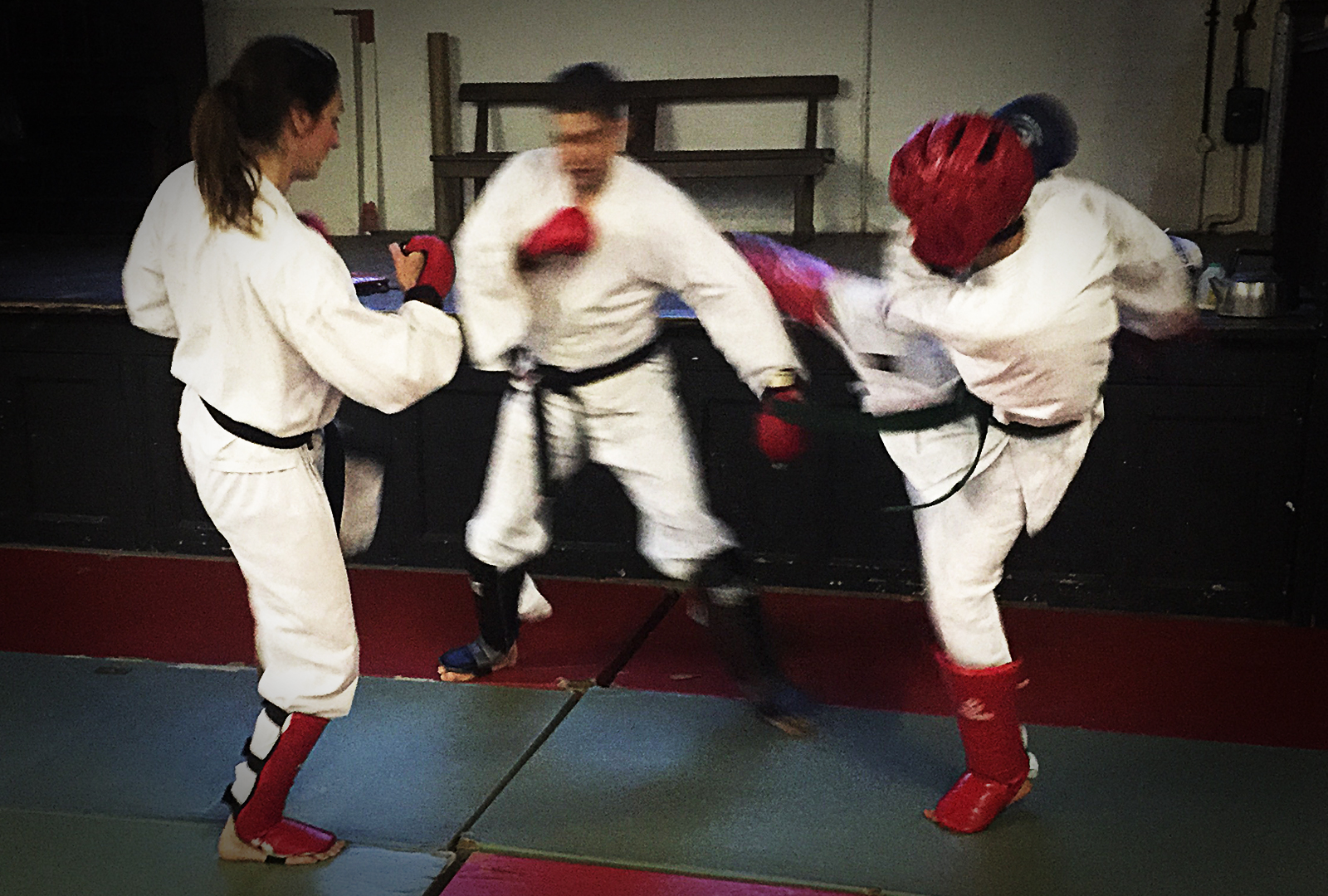 Two v one karate sparring